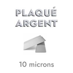 Paire d'embouts a coller en plaqué argent 10microns blanc brillant