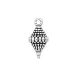 Pampille bicone à picots de 18mm en métal placage argent
