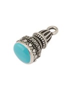 Pendentif ethnique pour collier avec émail en métal placage argent