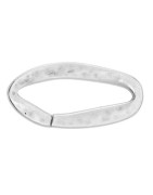 Anneau ovale sécable de 36mm en étain placage argent