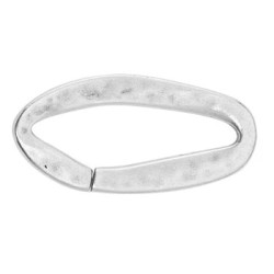 Anneau ovale sécable de 36mm en étain placage argent