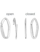 Anneau ovale sécable de 36mm en étain placage argent