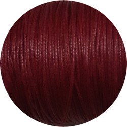 Cordon de coton cire rond bordeaux de 1mm