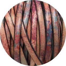 Cuir plat de 5mm imprimé moucheté rose violet en vente au cm