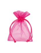 Pochette organza fuchsia pour emballer vos bijoux