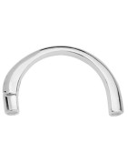 Demi jonc magnétique pour cuir rond de 5mm en métal plaqué argent 10 microns