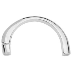 Demi jonc magnétique pour cuir rond de 5mm en métal plaqué argent 10 microns