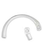 Demi jonc magnétique pour cuir rond de 5mm en métal plaqué argent 10 microns