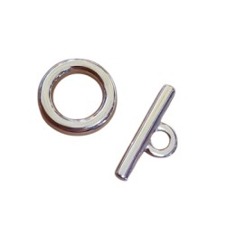 Fermoir lisse de 19mm en plaqué argent 10 microns