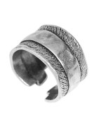 Grosse bague 20mm type ethnique placage argent