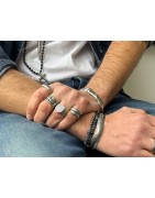 Grosse bague 20mm à crevasses en étain placage argent