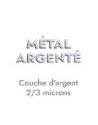 Grosse bague 20mm à ouverture décentrée en étain placage argent