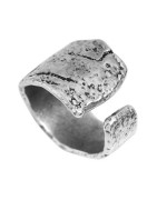 Grosse bague 20mm avec fissures en étain placage argent