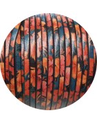 Exclu-Cuir plat 3mm fantaisie imprimé fleurs en vente au cm