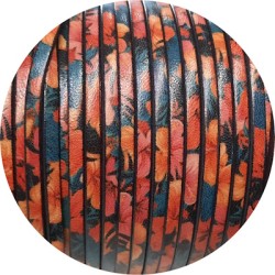 Exclu-Cuir plat 3mm fantaisie imprimé fleurs en vente au cm