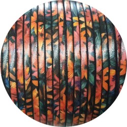 Exclu-Cuir plat 3mm fantaisie imprimé fleurs versus 2 en vente au cm