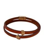 Bracelet double tour en kit de 5mm de large orange et or