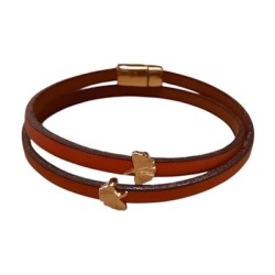 Bracelet double tour en kit de 5mm de large orange et or