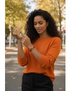 Bracelet double tour en kit de 5mm de large orange et or