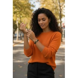 Bracelet double tour en kit de 5mm de large vert kaki et or