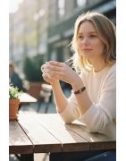 Bracelet double tour en kit de 5mm de large bordeaux couture et or