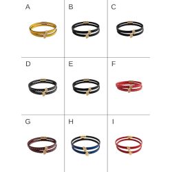 Bracelet double tour en kit de 5mm de large noir couture et or