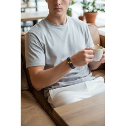 Bracelet double tour en kit de 5mm de large bleu et or