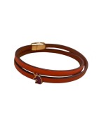 Bracelet double tour en kit de 5mm de large orange avec une licorne émaillée et dorée