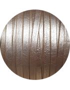 Bride rempliée lisse métallisée en cuir champagne-vente au cm