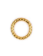 Anneau rond twisté de 20mm en métal couleur or