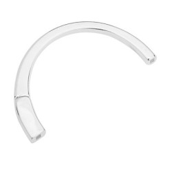 Demi jonc magnétique pour cuir plat de 3mm en métal plaqué argent 10 microns