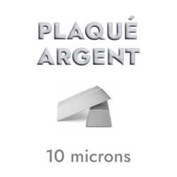 Demi jonc magnétique pour cuir plat de 3mm en métal plaqué argent 10 microns