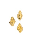 Perle coquillage de 12mm en métal couleur or