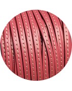 Cuir plat 5mm couture rose malabar vendu à la coupe au cm