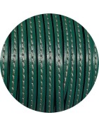 Cuir plat couture de 5mm vert turquoise en vente au cm