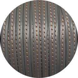 Cuir plat couture de 5mm gris clair en vente au cm