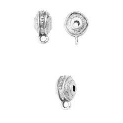 Hanger ethnique en zamak placage argent avec 1 accroche