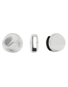 Passant rond en relief placage argent pour cuir plat de 10mm