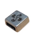 Passant carré croix basque lauburu pour cuir plat de 6mm