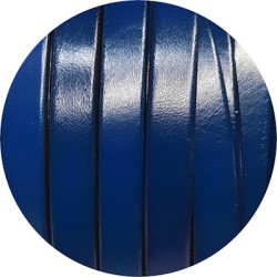 Cuir plat de 10mm bleu marine avec bords noirs en vente au cm