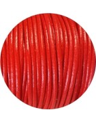 Cordon de cuir rond couleur corail-2mm-Espagne