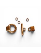Embout fermoir complet en kit couleur or pour cuir plat de 10mm