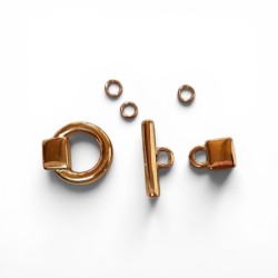 Embout fermoir complet en kit couleur or pour cuir plat de 10mm