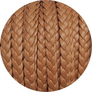 Cuir plat tressé de 7mm camel en vente au cm