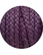 Cuir plat tressé de 7mm lilas en vente au cm