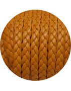 Cuir plat tressé de 7mm jaune moutarde vendu au mètre