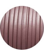 Cuir plat lisse de 3mm couleur vieux rose nacré en vente au cm