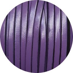 Cuir plat lisse de 3mm couleur lilas en vente au cm pour vos bracelets