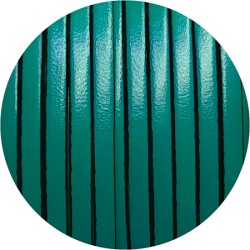 Cuir plat lisse de 3mm couleur vert turquoise en vente au cm