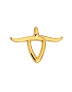 Pendant crane de buffle ou de taureau stylisé de 36mm couleur or